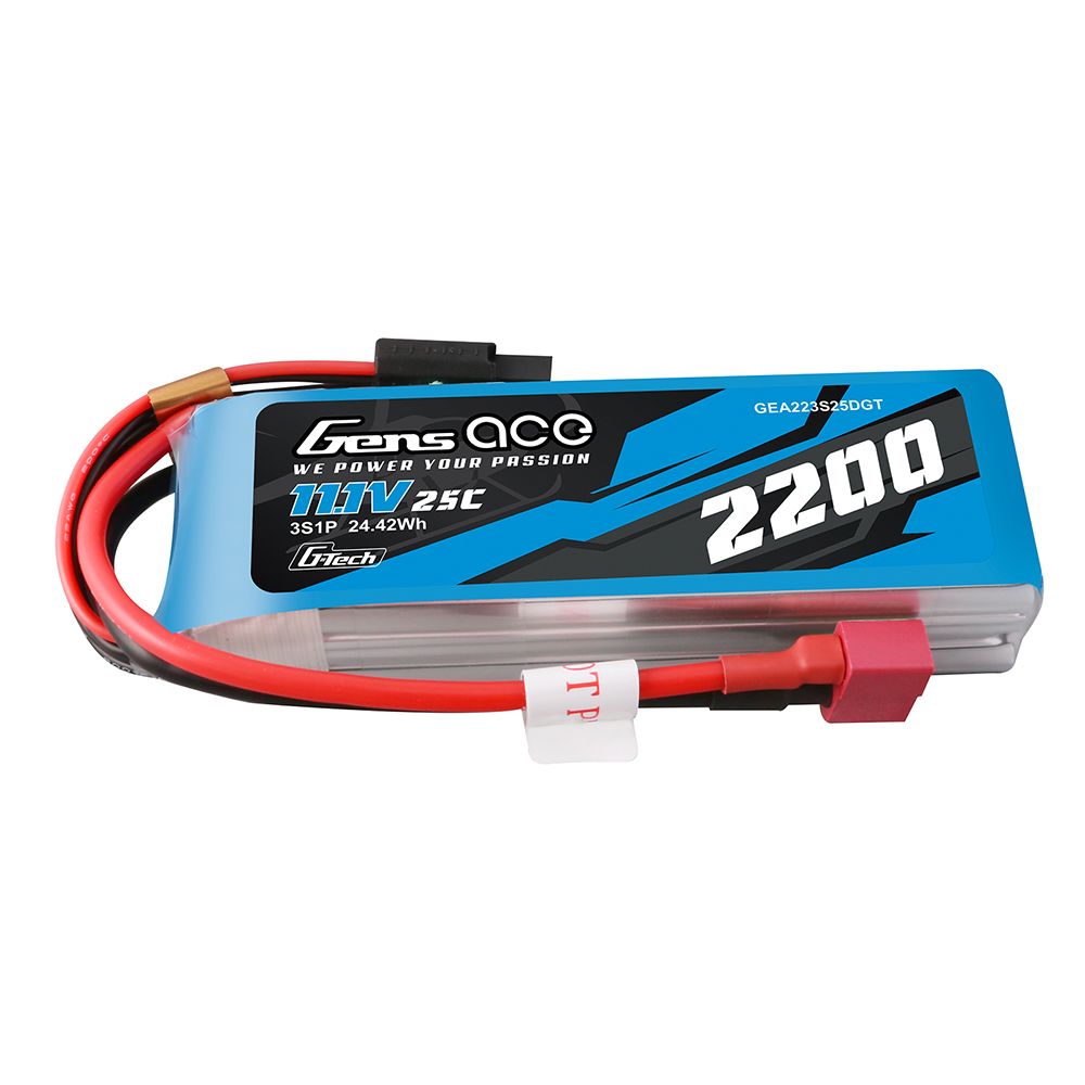 Gens Ace G-Tech 2200mAh 3S 11.1V 25C Lipo With Deans Plug