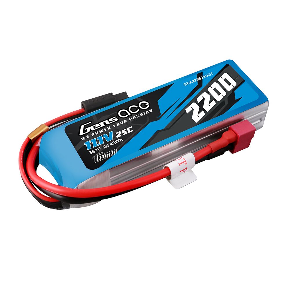 Gens Ace G-Tech 2200mAh 3S 11.1V 25C Lipo With Deans Plug