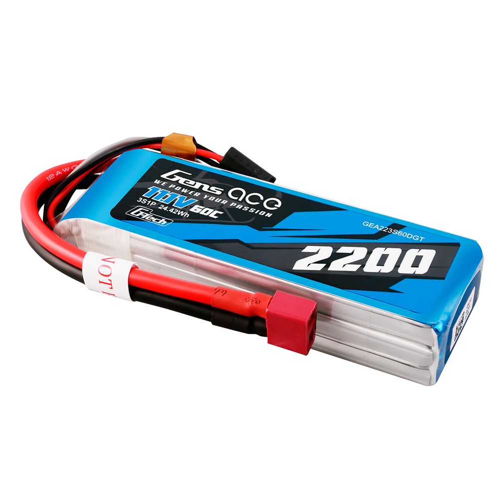 Gens Ace G-Tech 2200mAh 3S1P 11.1V 60C Lipo With Deans Plug