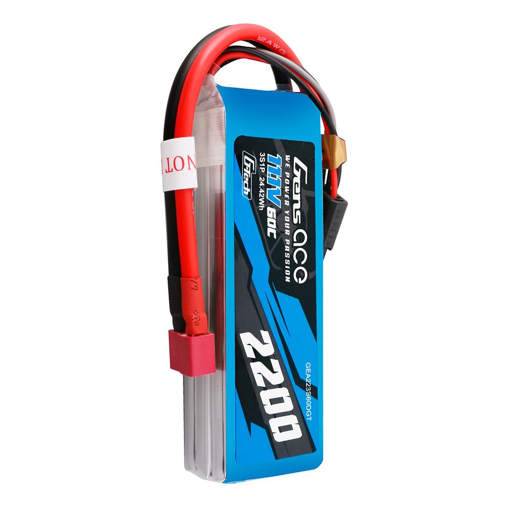 Gens Ace G-Tech 2200mAh 3S1P 11.1V 60C Lipo With Deans Plug