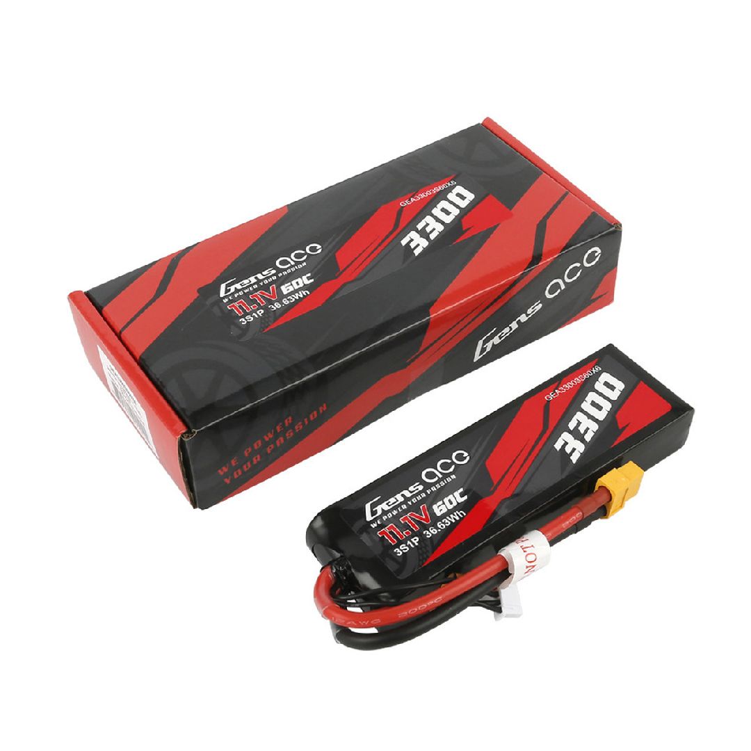 Gens Ace - 2050 - G-Tech 3300mAh 3S 11.1V 60C Lipo Battery Pack With XT60 Plug