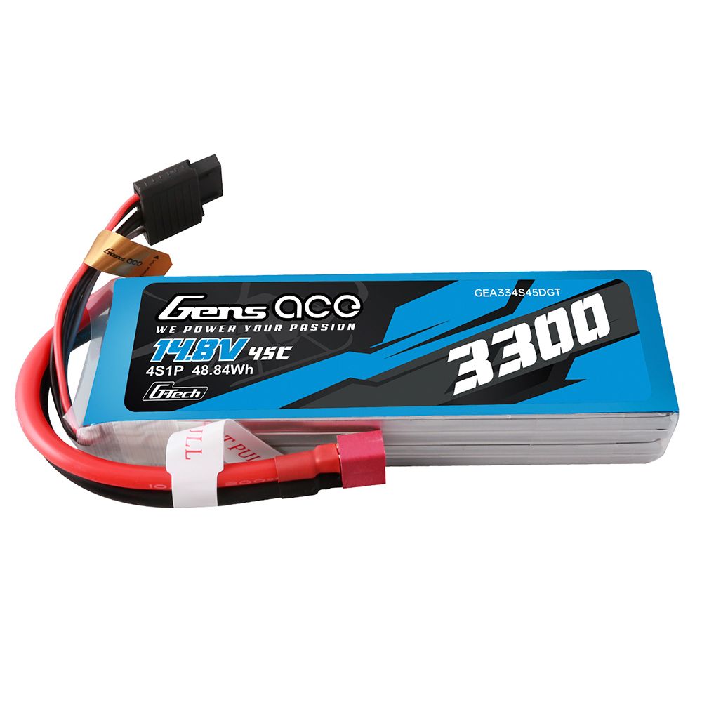 Gens Ace G-Tech 3300mAh 4S1P 14.8V 45C Lipo With Deans Plug