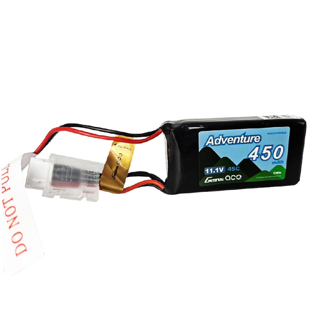 Gens Ace 450mAh 3S1P 11.1V 45C Lipo Battery Pack w/ JSTPHR Plug