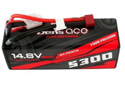 Gens Ace 5300mAh 4 S 14.8V 50C LiPo Deans Plug Hard Case