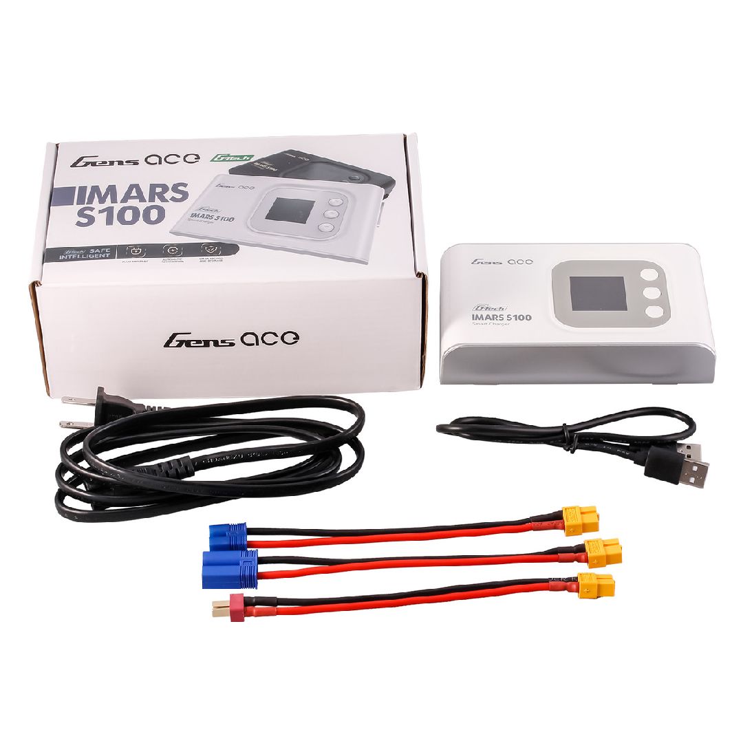 Gens Ace IMARS S100 G-Tech AC/DC 10A x 1 Battery Charger- White - Click Image to Close