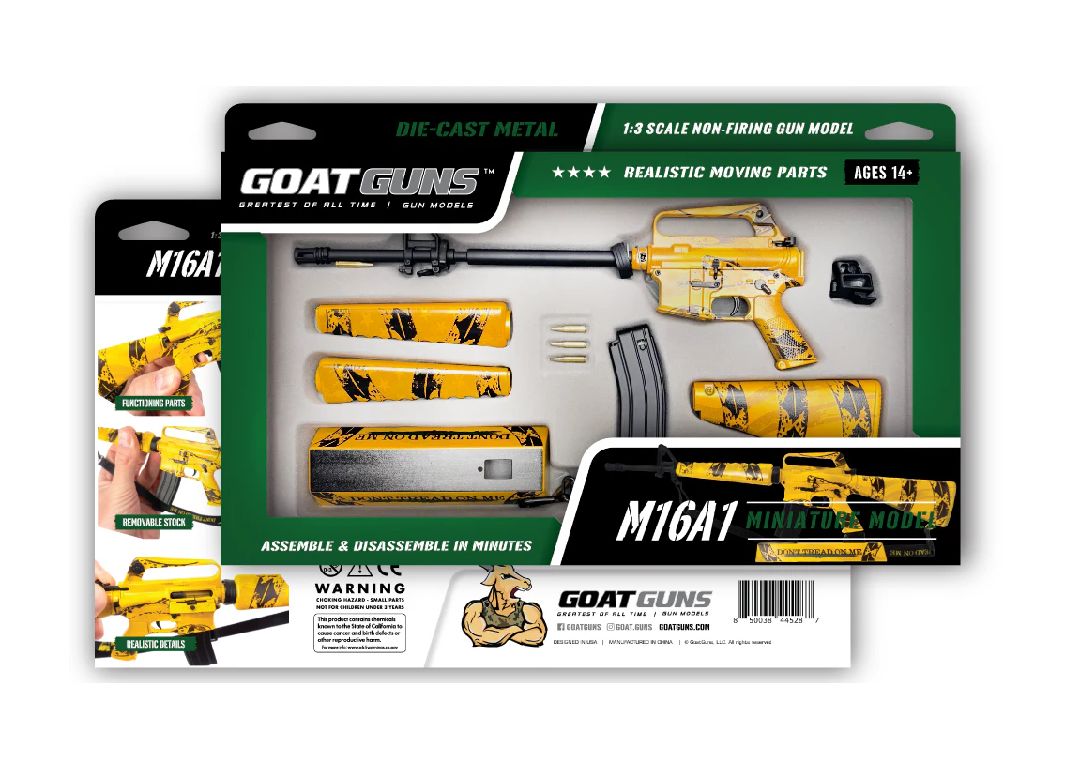 GoatGuns M16A1 "Don’t Tread" Metal Diecast Kit - Black/Yellow