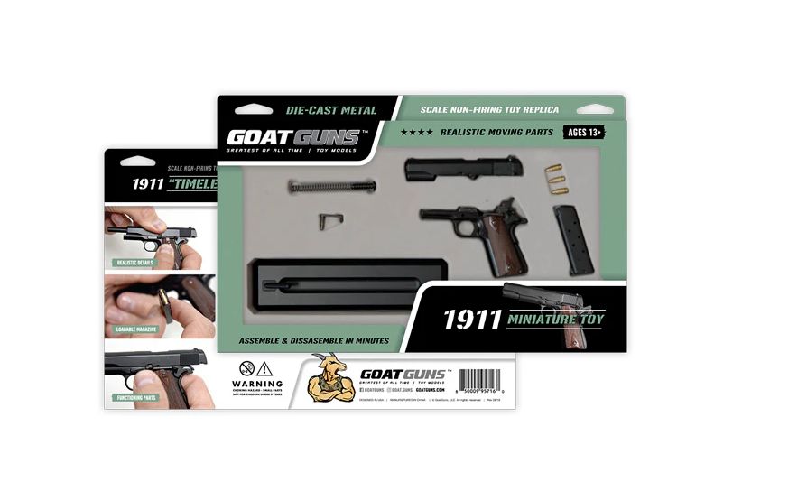 GoatGuns 1911 Metal Diecast Model Assembly Kit - Black