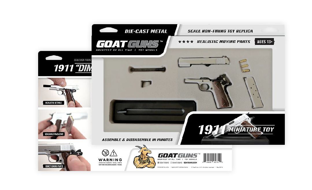 GoatGuns 1911 Metal Diecast Model Assembly Kit - Silver