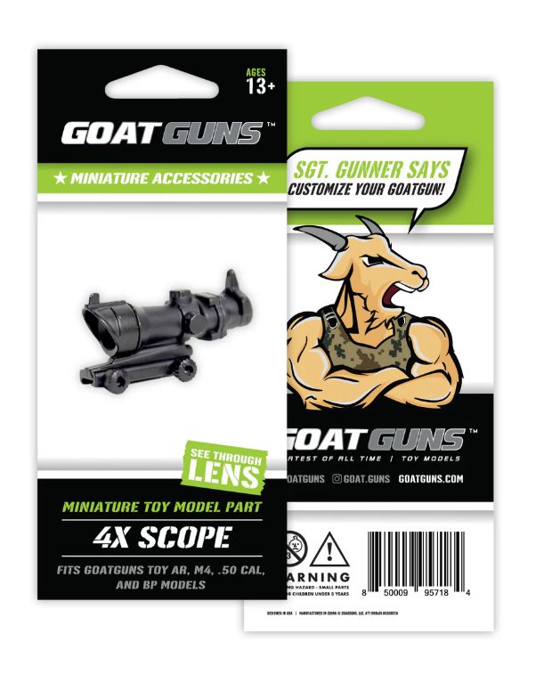 GoatGuns 4X Scope, Attaches to AR15, BP & .50 cal - Black