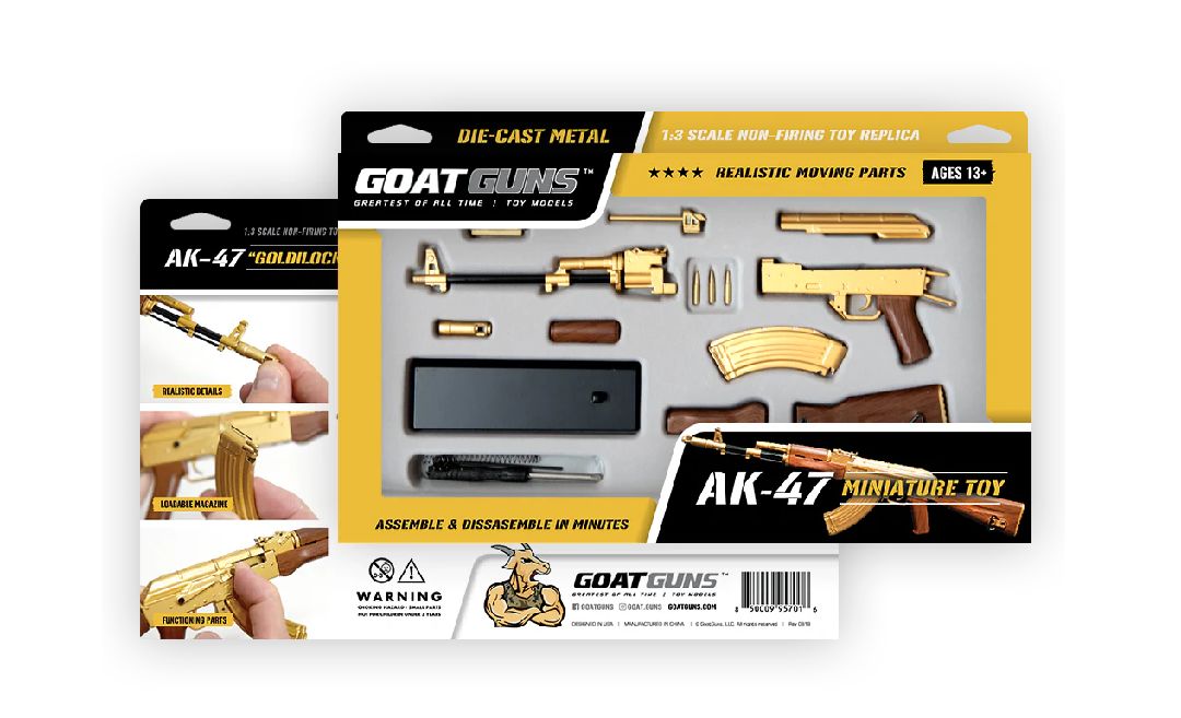 GoatGuns AK47 Metal Diecast Model Assembly Kit - Wood