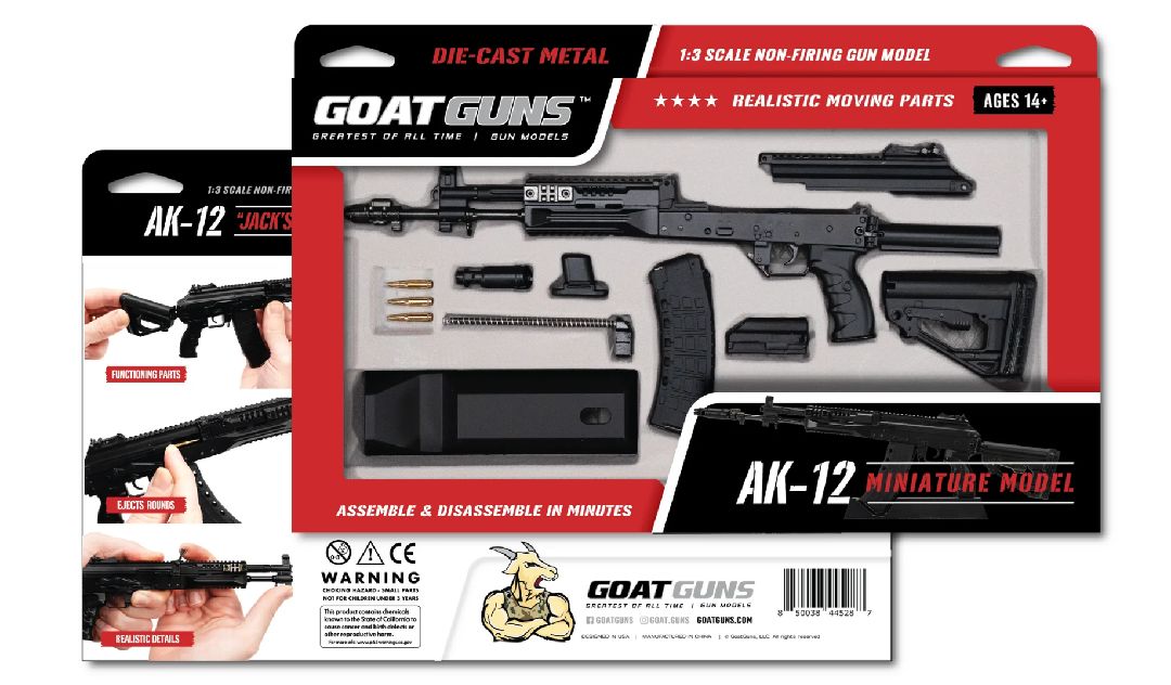 GoatGuns AK12 Metal Diecast Model Assembly Kit - Flat Black