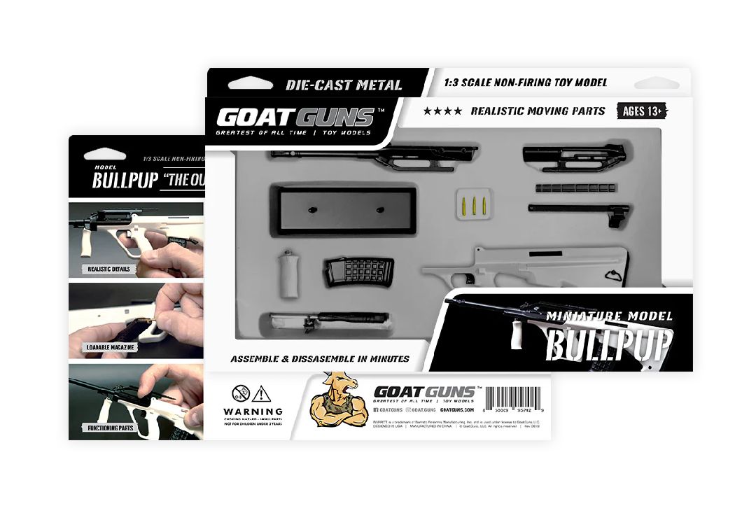 GoatGuns Bullpup Metal Diecast Model Assembly Kit- White