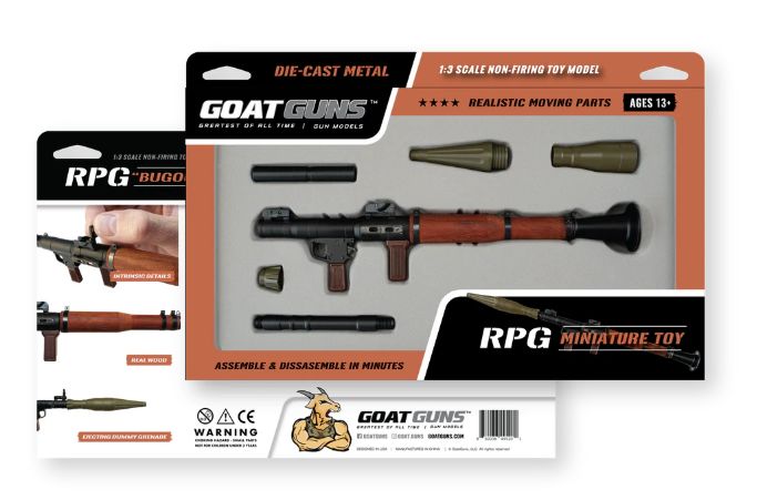 GoatGuns Rocket Propelled Grenade Metal Diecast Kit - Black