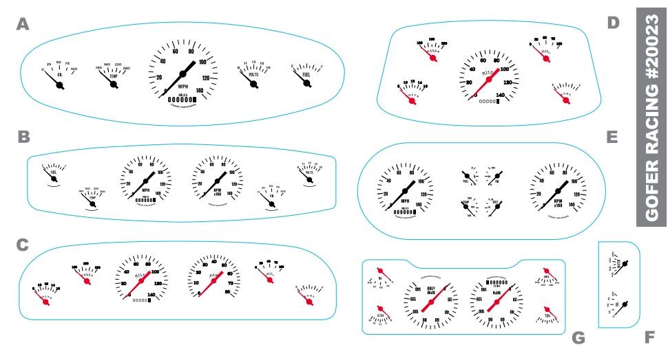 Gofer Racing Custom Car Guage Decal Sheet 1/24