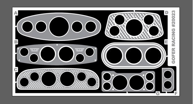 Gofer Racing Custom Car Guage Decal Sheet 1/24