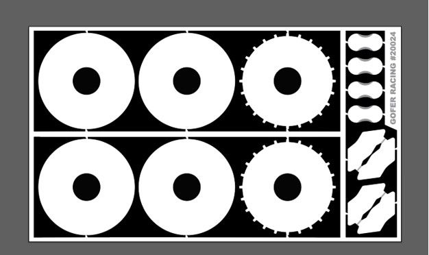 Gofer Racing Disc Brakes 13" Decal Sheet 1/24