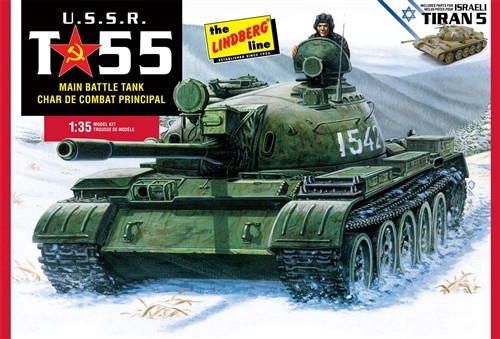 Lindberg USSR T-55 Battle Tank 1/35 Model Kit (Level 2)