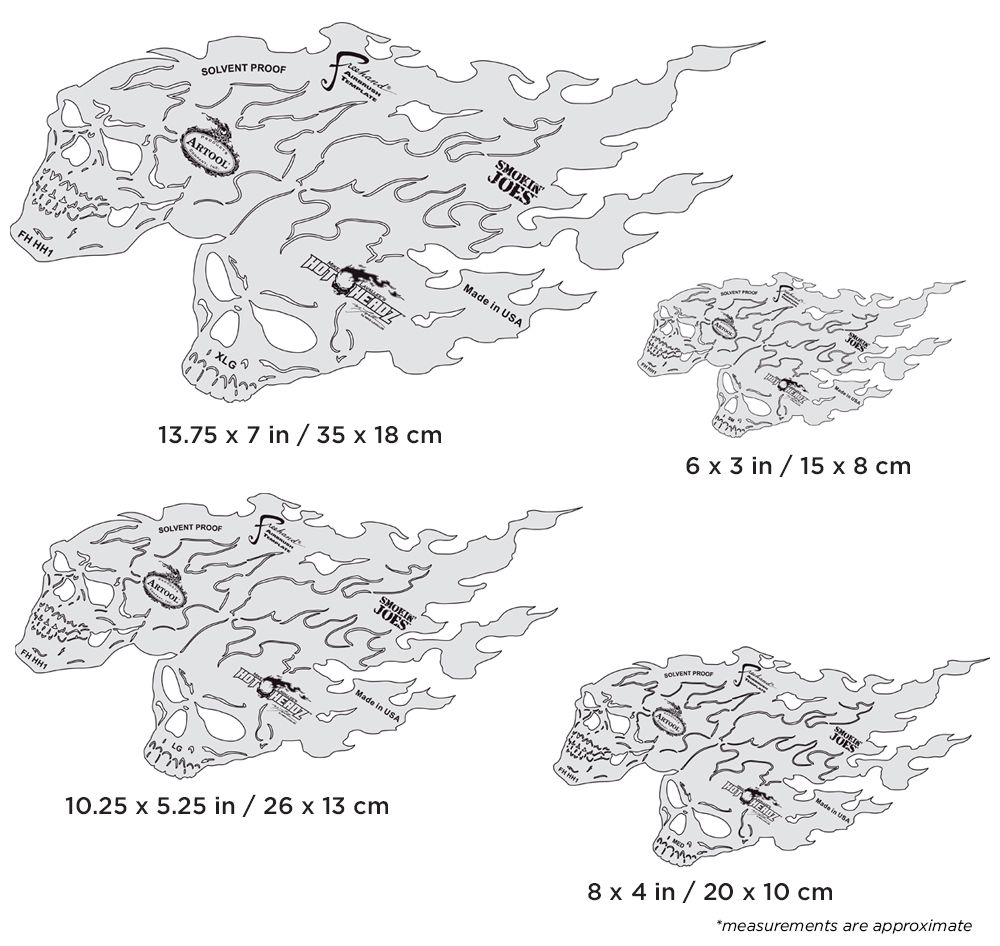 Iwata Artool Hot Headz Smokin' Joes Freehand Airbrush Template by Mike Lavallee