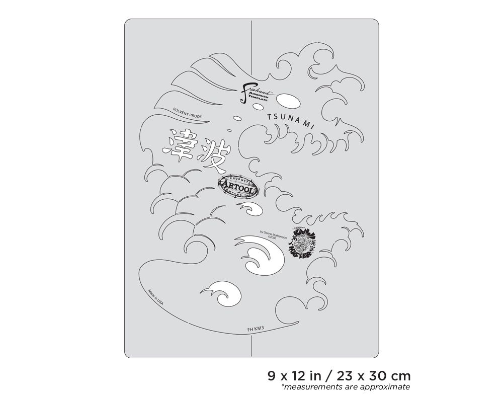Iwata Artool Kanji Master Tsunami Freehand Airbrush Template - Click Image to Close