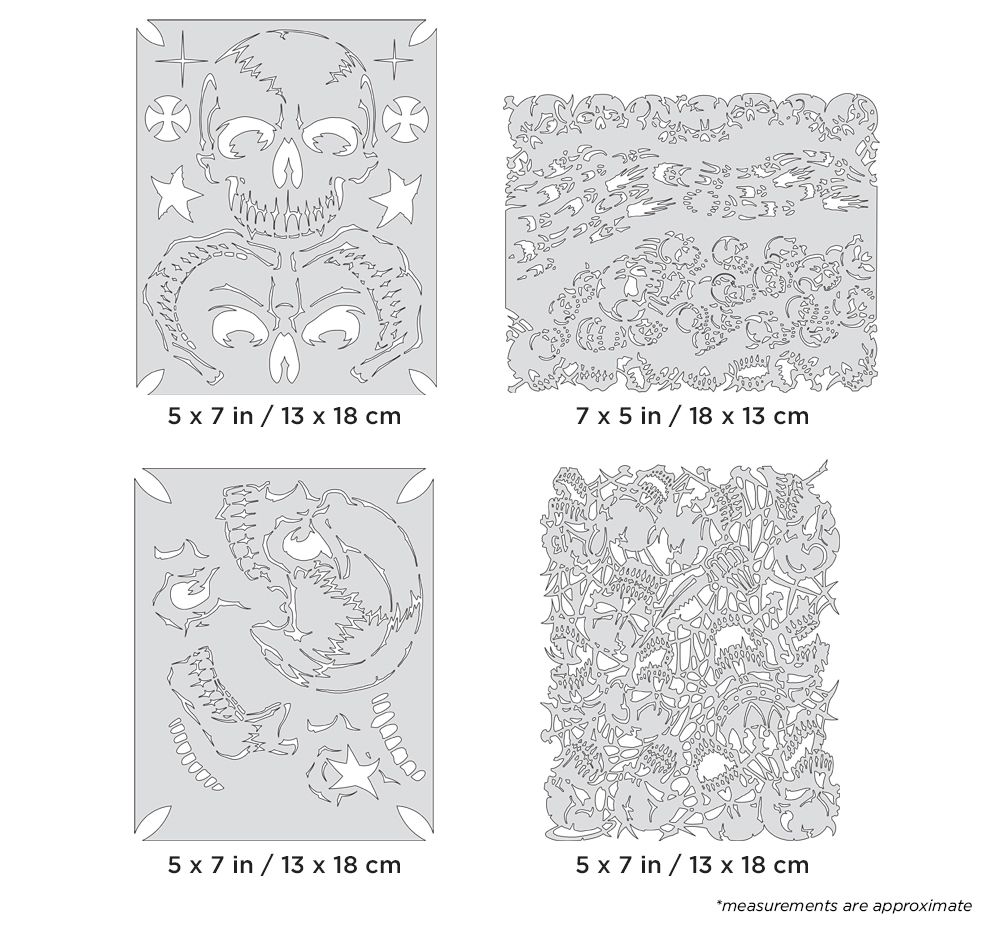 Iwata Artool The Return of Skullmaster Mini Series Set Freehand Airbrush Template by Craig Fraser