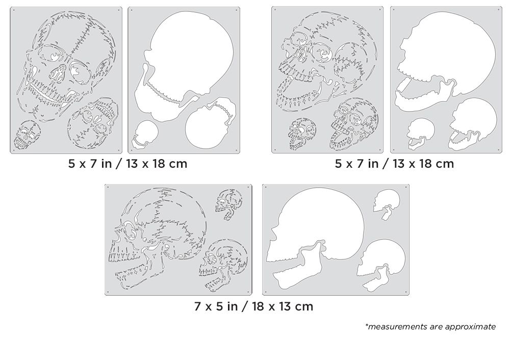 Iwata Artool Horror of Skullmaster Mini Series Set Freehand Airbrush Template by Craig Fraser