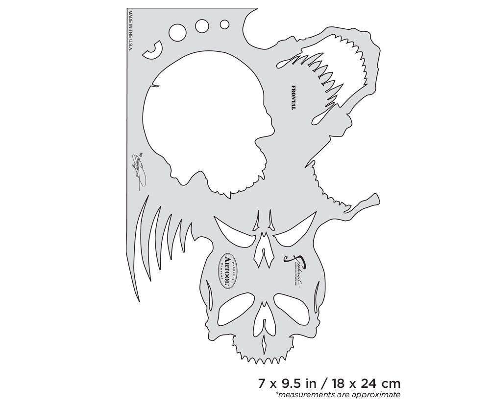 Iwata Artool Skullmaster The Frontal Freehand Airbrush Template by Craig Fraser