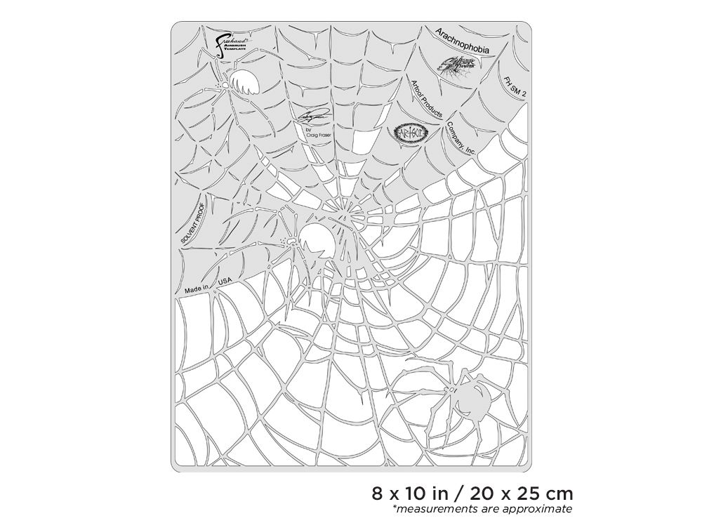 Iwata Artool Spider Master Arachnophobia Freehand Airbrush Template by Craig Fraser