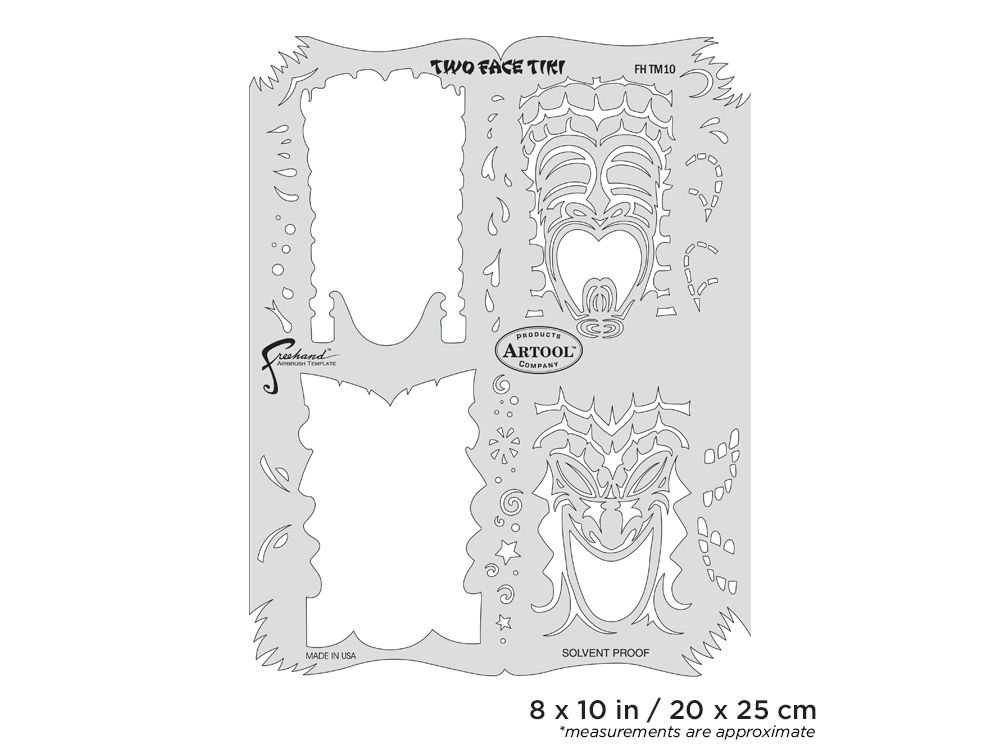 Iwata Artool Tiki Master Tribal Tiki Freehand Airbrush Template - Click Image to Close