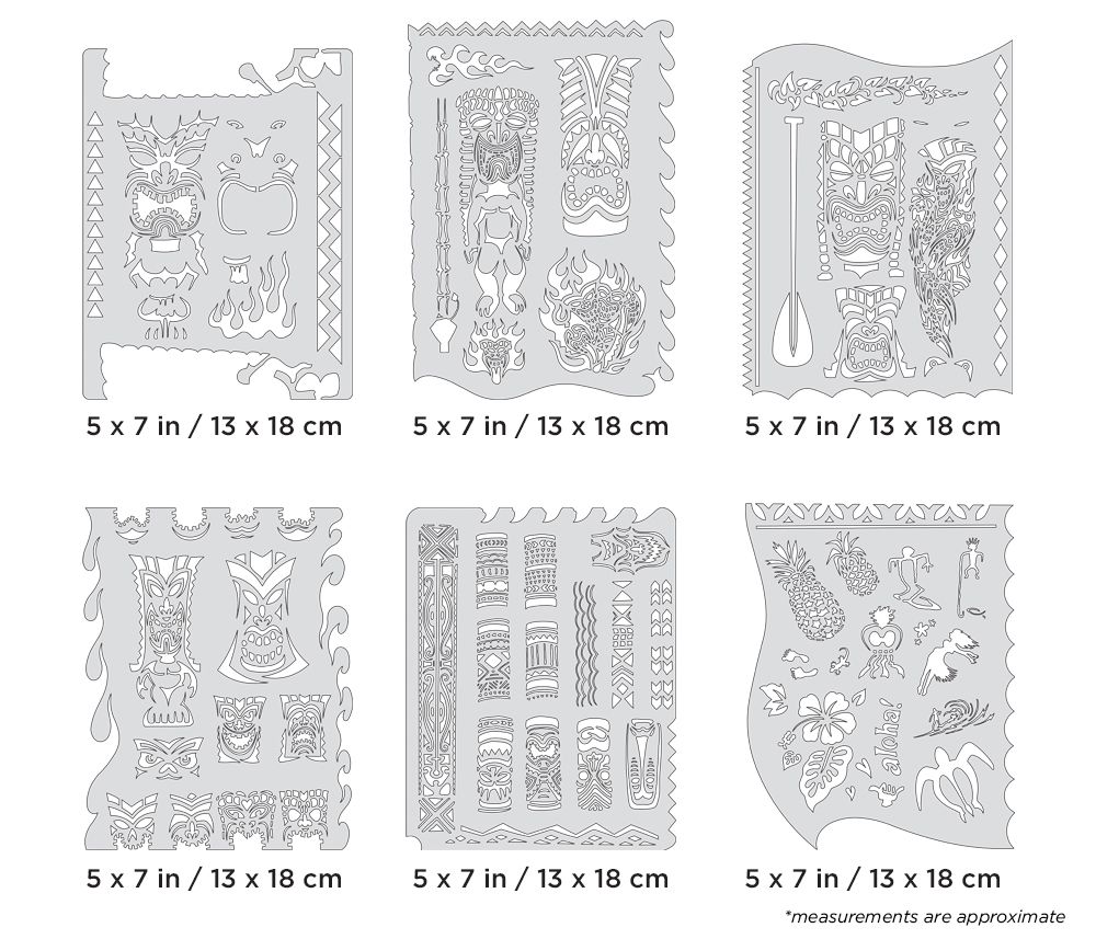 Iwata Artool Tiki Master Mini Series Freehand Airbrush Template Set by Dennis Mathewson