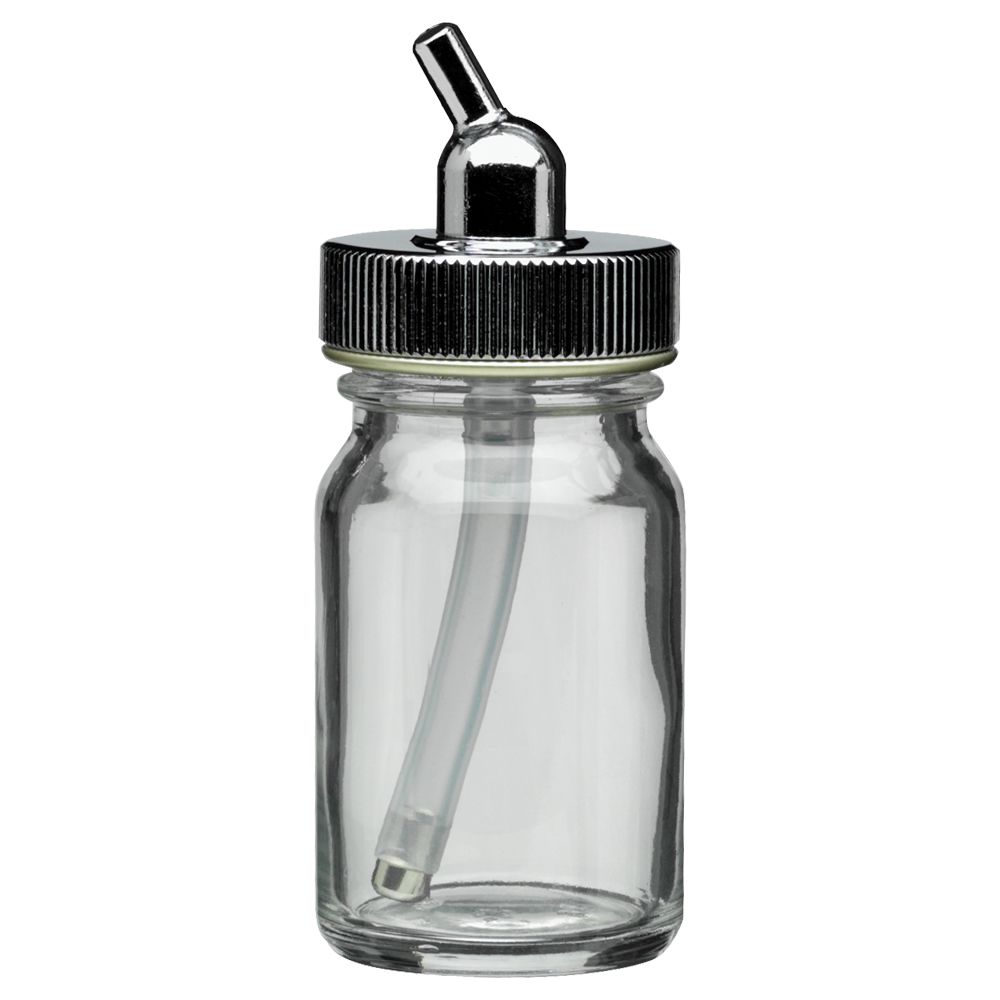 Iwata Glass Bottle 0.68 oz / 20 ml With Metal Adaptor Cap - Click Image to Close