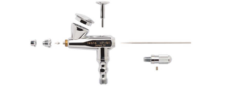 Iwata Revolution HP-M1 Gravity Feed Single Action Airbrush - Click Image to Close