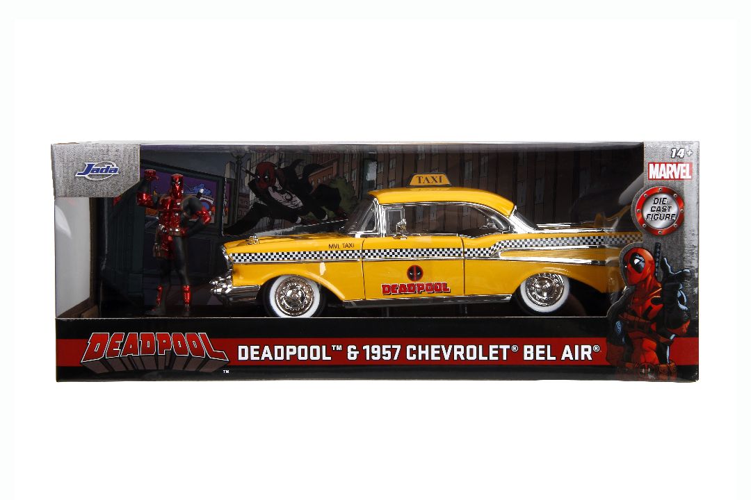 Jada 1/24 "Hollywood Rides" Marvel - 1957 Bel Air w/Deadpool