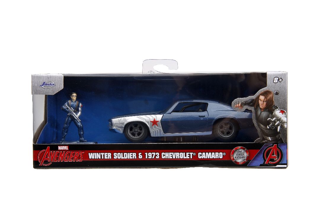 Jada 1/32 "Hollywood Rides" Marvel 1973 Chevy Camaro W/Soldier