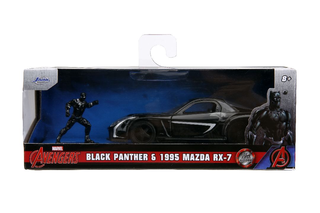 Jada 1/32 "Hollywood Rides" Marvel 1993 Mazda RX7 w/Blk Panther