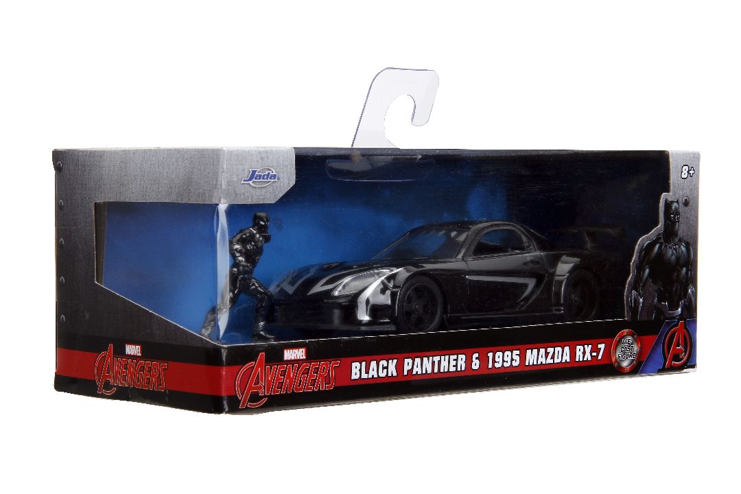 Jada 1/32 "Hollywood Rides" Marvel 1993 Mazda RX7 w/Blk Panther