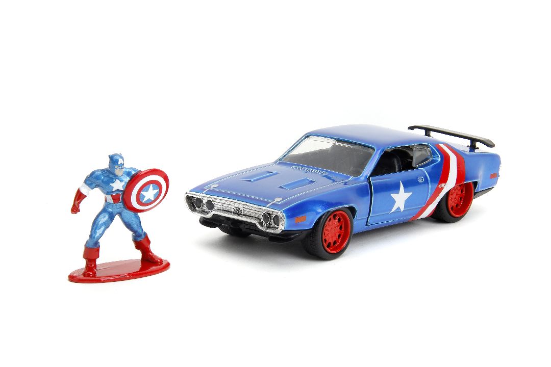 Jada 1/32 "Hollywood Rides" Marvel 1971 GTX w/Capt America