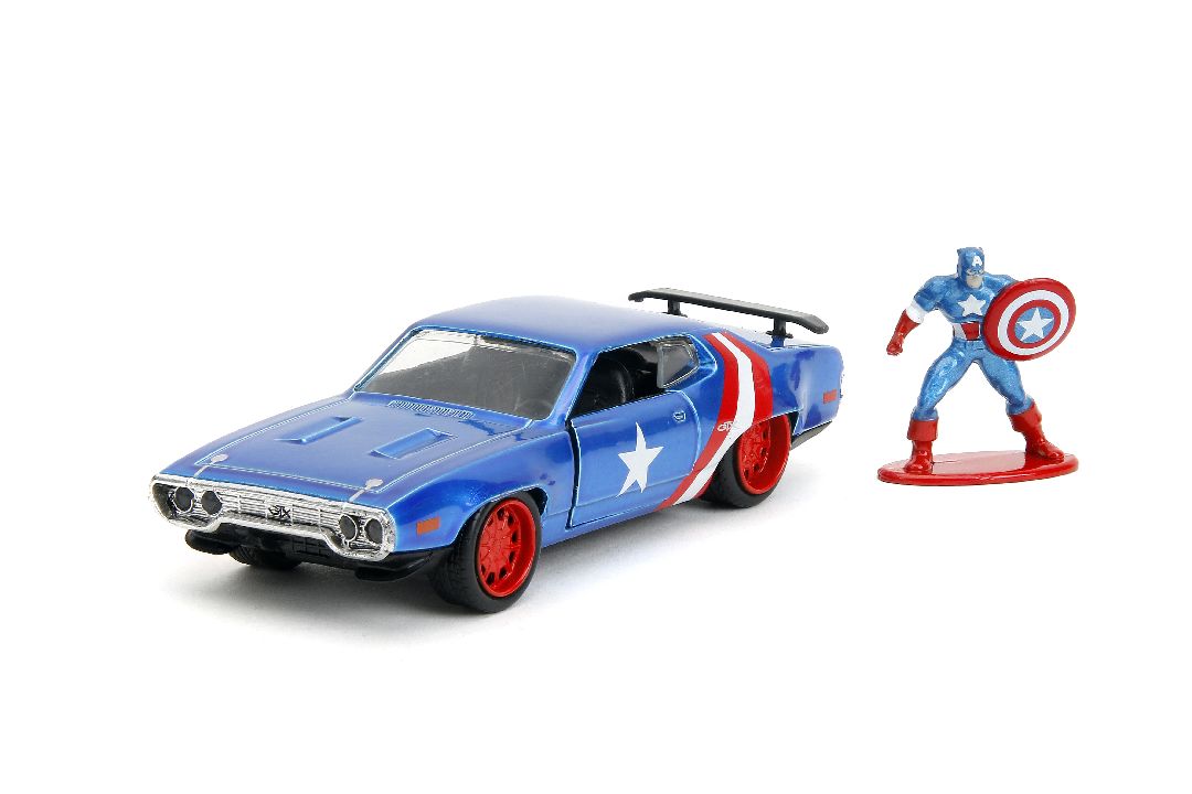 Jada 1/32 "Hollywood Rides" Marvel 1971 GTX w/Capt America