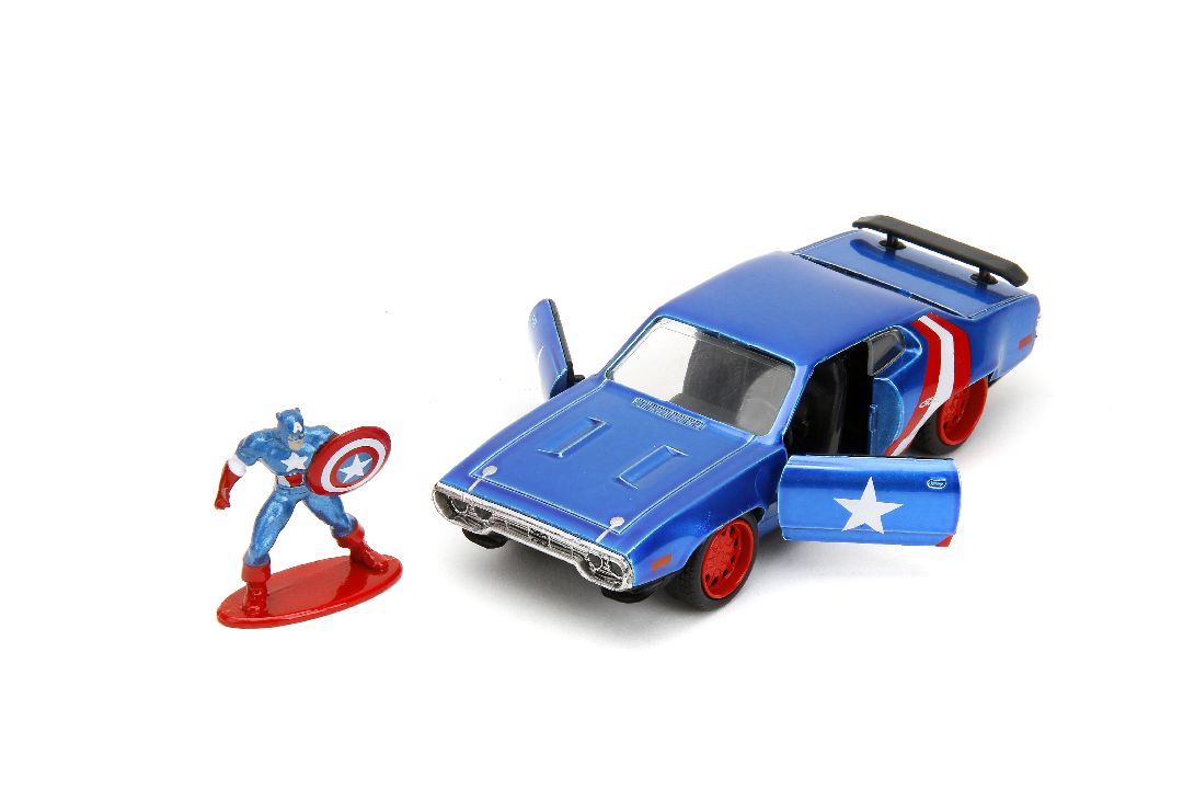 Jada 1/32 "Hollywood Rides" Marvel 1971 GTX w/Capt America