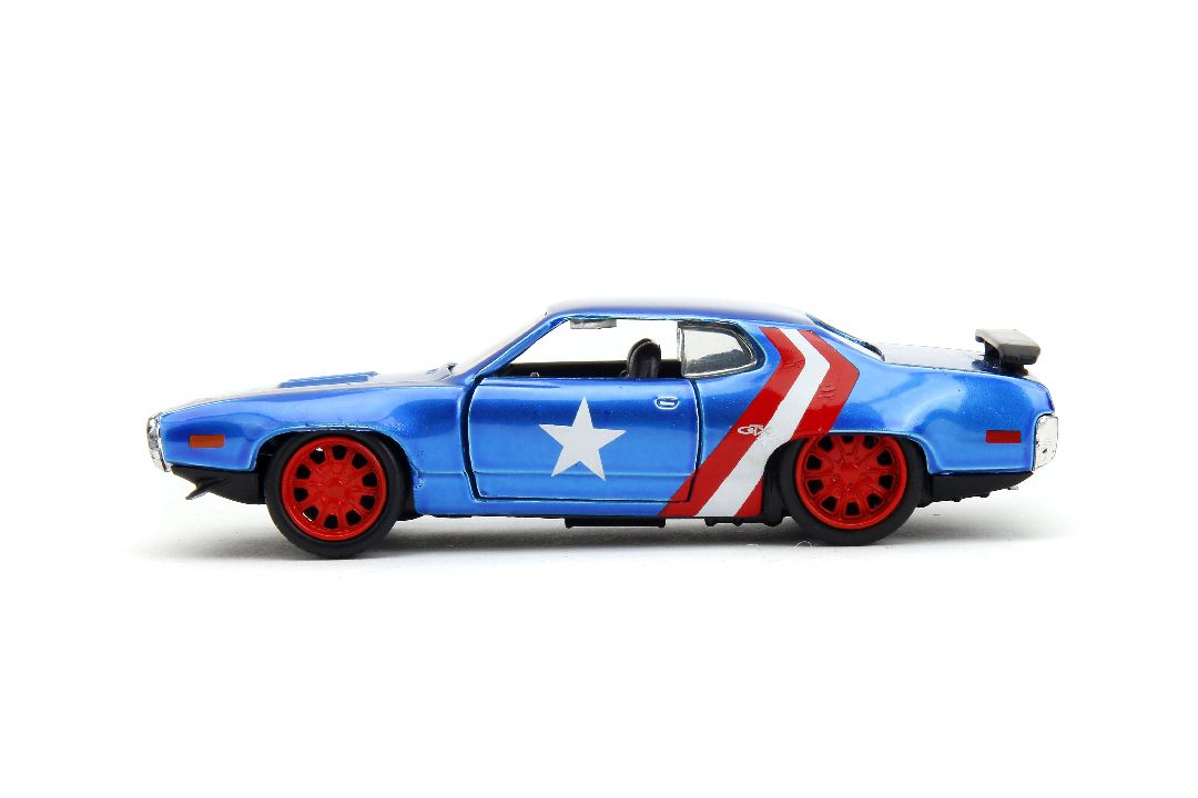 Jada 1/32 "Hollywood Rides" Marvel 1971 GTX w/Capt America