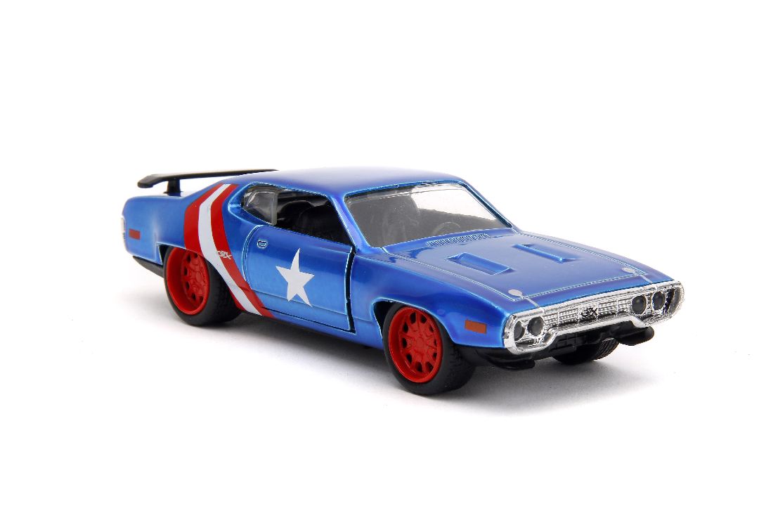 Jada 1/32 "Hollywood Rides" Marvel 1971 GTX w/Capt America