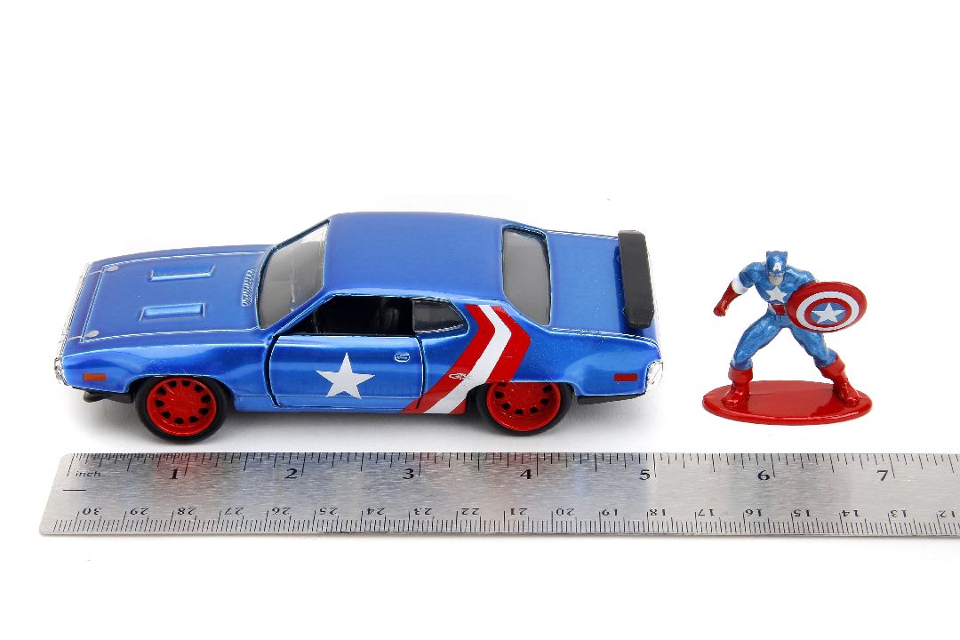 Jada 1/32 "Hollywood Rides" Marvel 1971 GTX w/Capt America