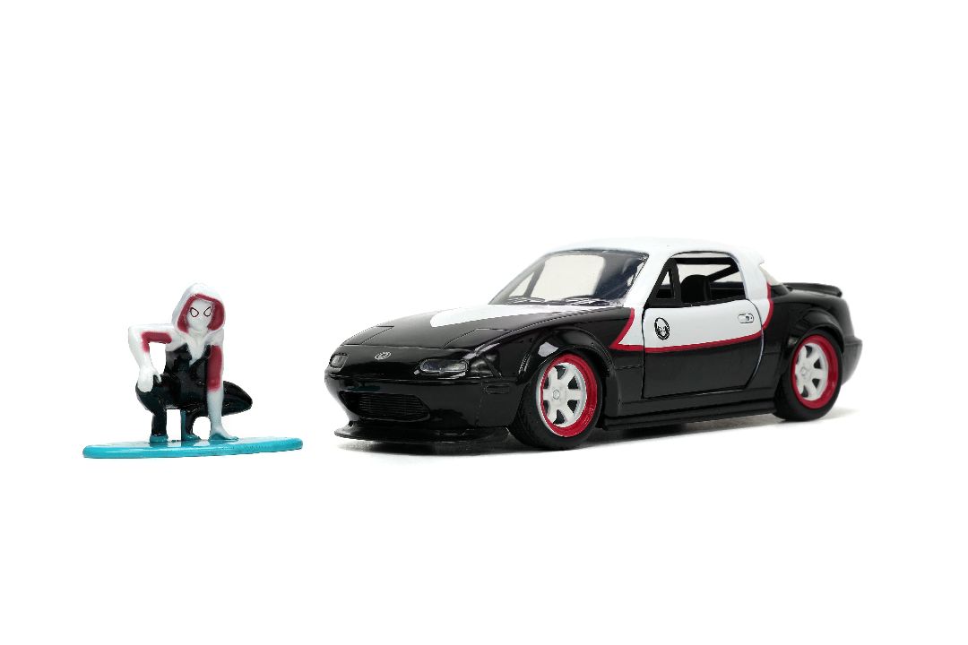 Jada 1/32 "Hollywood Rides" 1990 Mazda Miata w/Ghost Spider