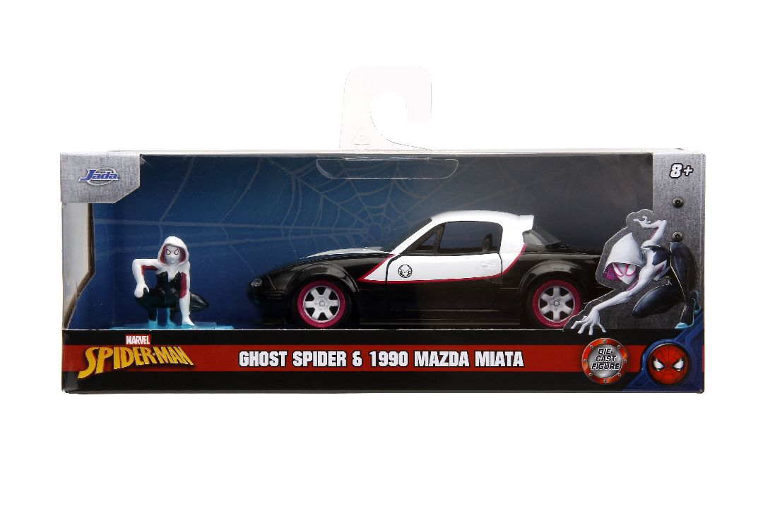 Jada 1/32 "Hollywood Rides" 1990 Mazda Miata w/Ghost Spider