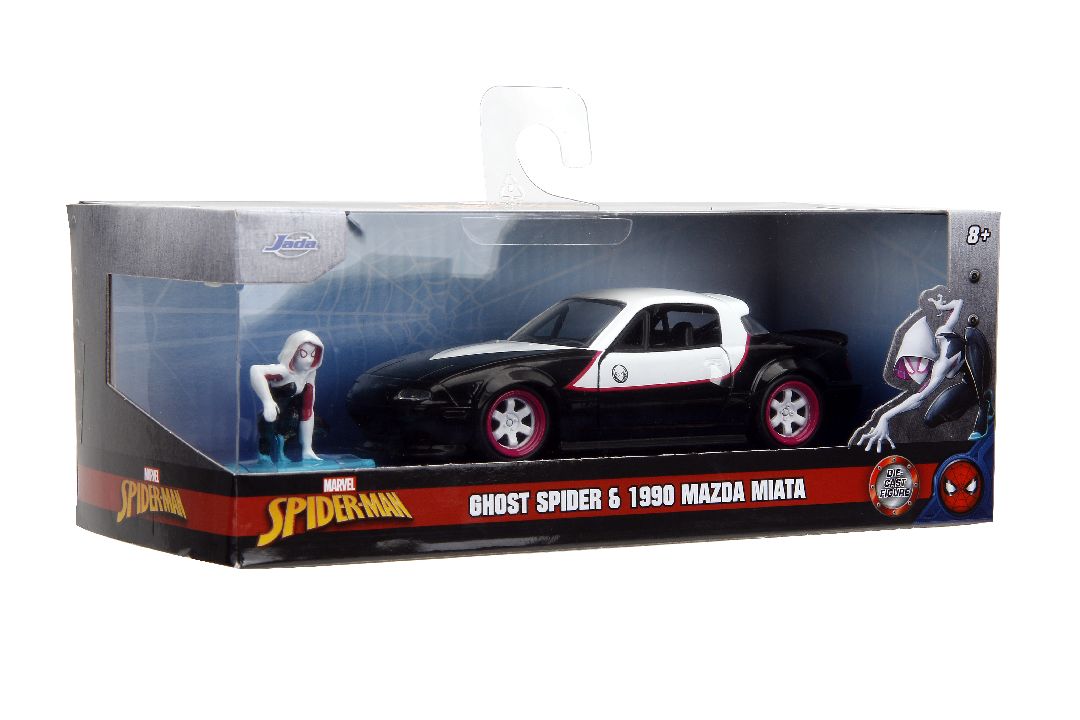 Jada 1/32 "Hollywood Rides" 1990 Mazda Miata w/Ghost Spider