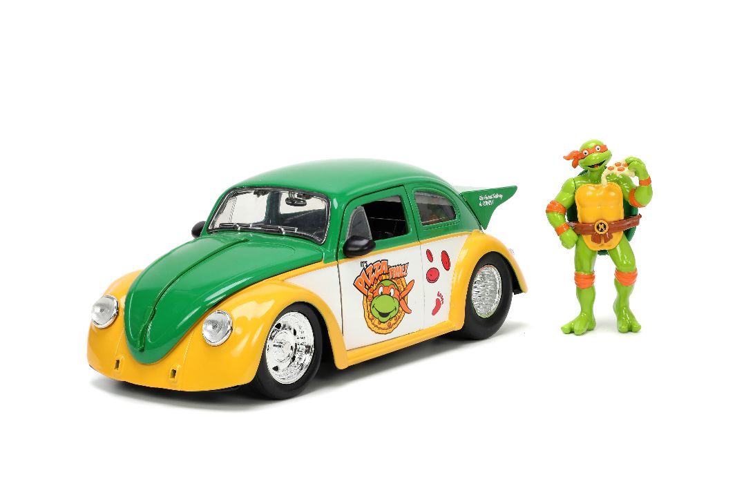 Jada 1/24 "Hollywood Rides" TMNT 1959 VW Beetle w/ Michelangelo