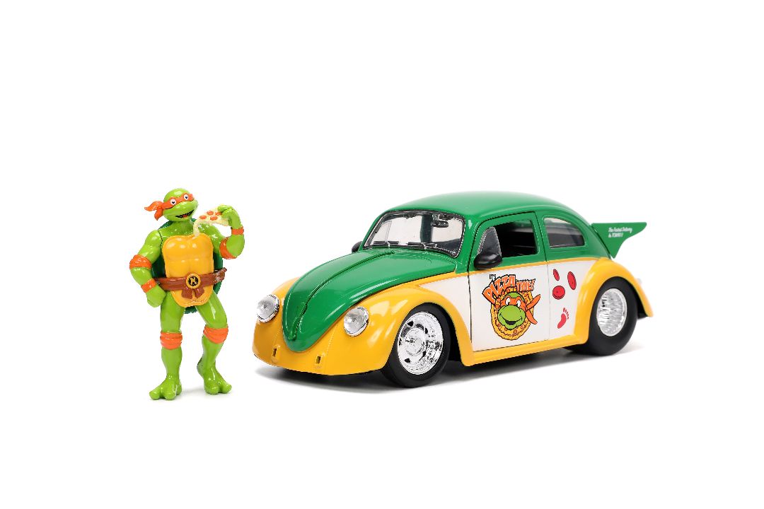 Jada 1/24 "Hollywood Rides" TMNT 1959 VW Beetle w/ Michelangelo