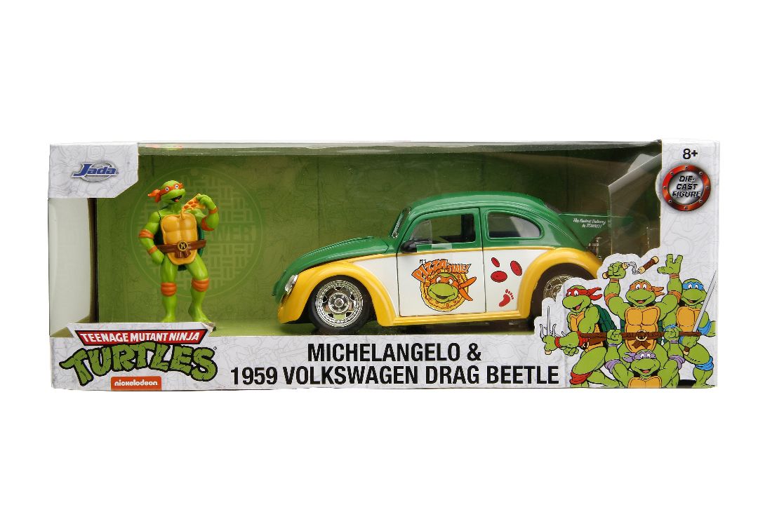 Jada 1/24 "Hollywood Rides" TMNT 1959 VW Beetle w/ Michelangelo