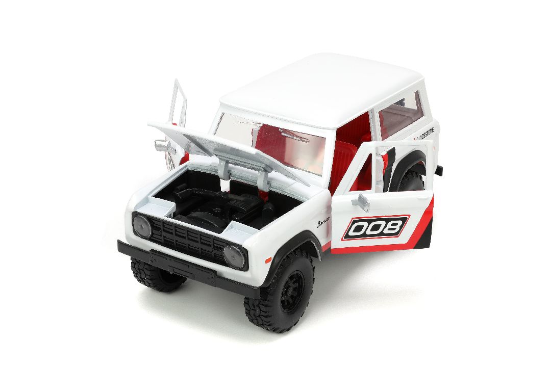 Jada 1/24 "Just Trucks" with Rack 1973 Ford Bronco-Glossy White