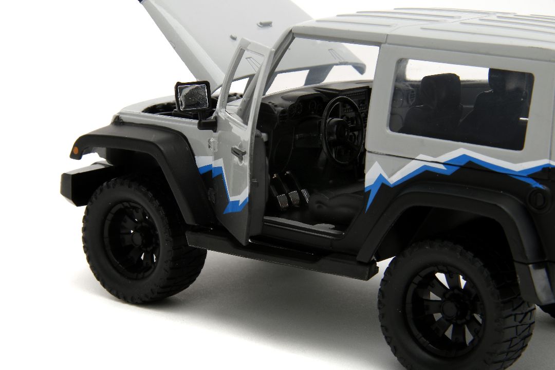 Jada 1/24 "Just Trucks" w/Rack 2007 Jeep Wrangler-Glossy Grey