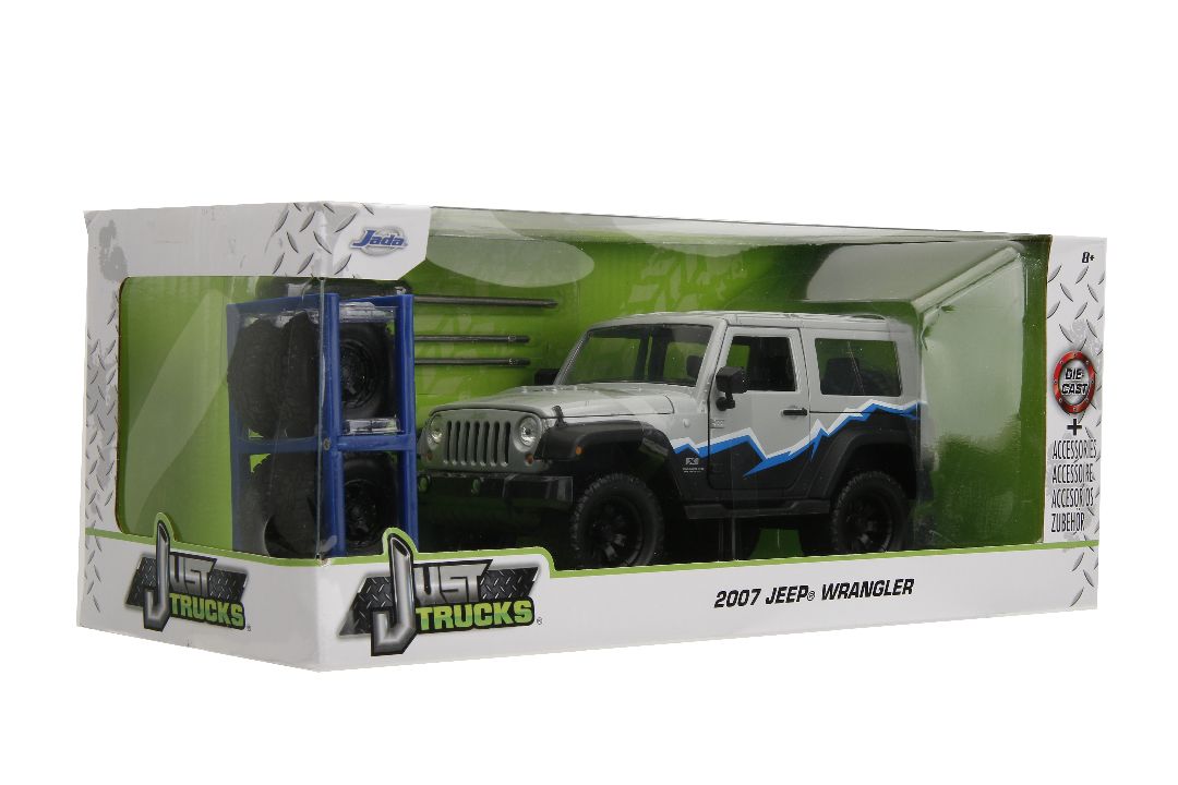 Jada 1/24 "Just Trucks" w/Rack 2007 Jeep Wrangler-Glossy Grey